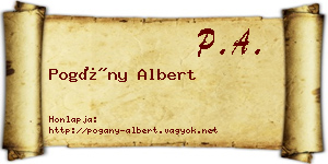 Pogány Albert névjegykártya