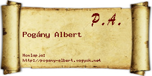Pogány Albert névjegykártya