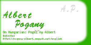 albert pogany business card